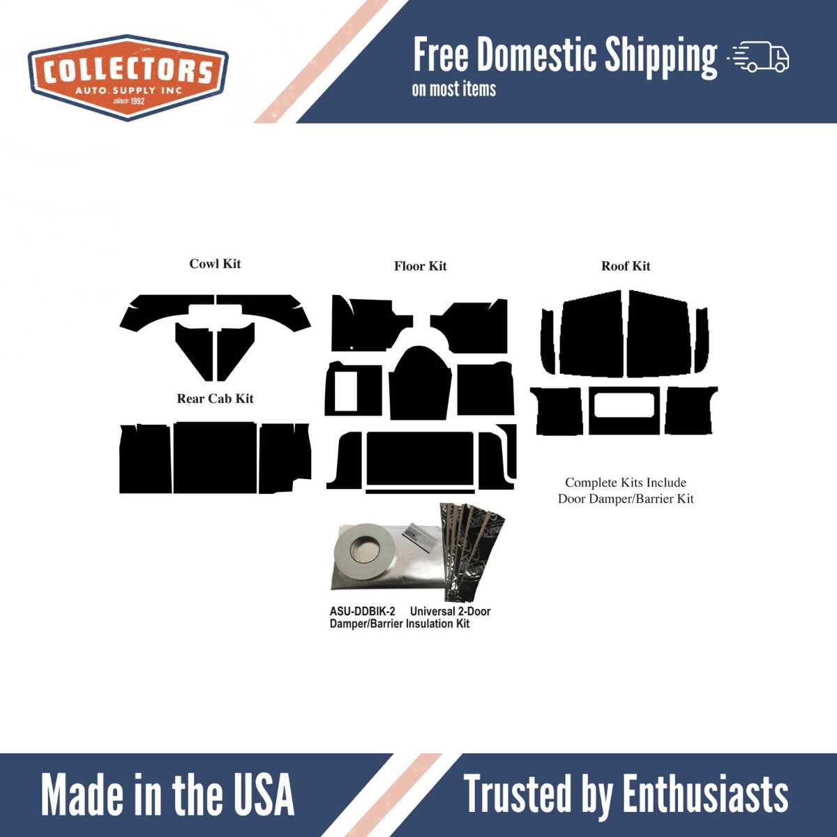 Insulation Sound Deadener Kit for 1954 Dodge Truck Acoustishield Complete