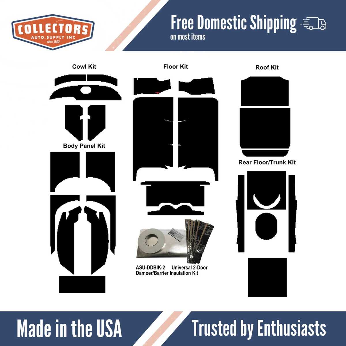 Insulation Sound Deadener Kit for 1957 Chevrolet Nomad Acoustishield Complete