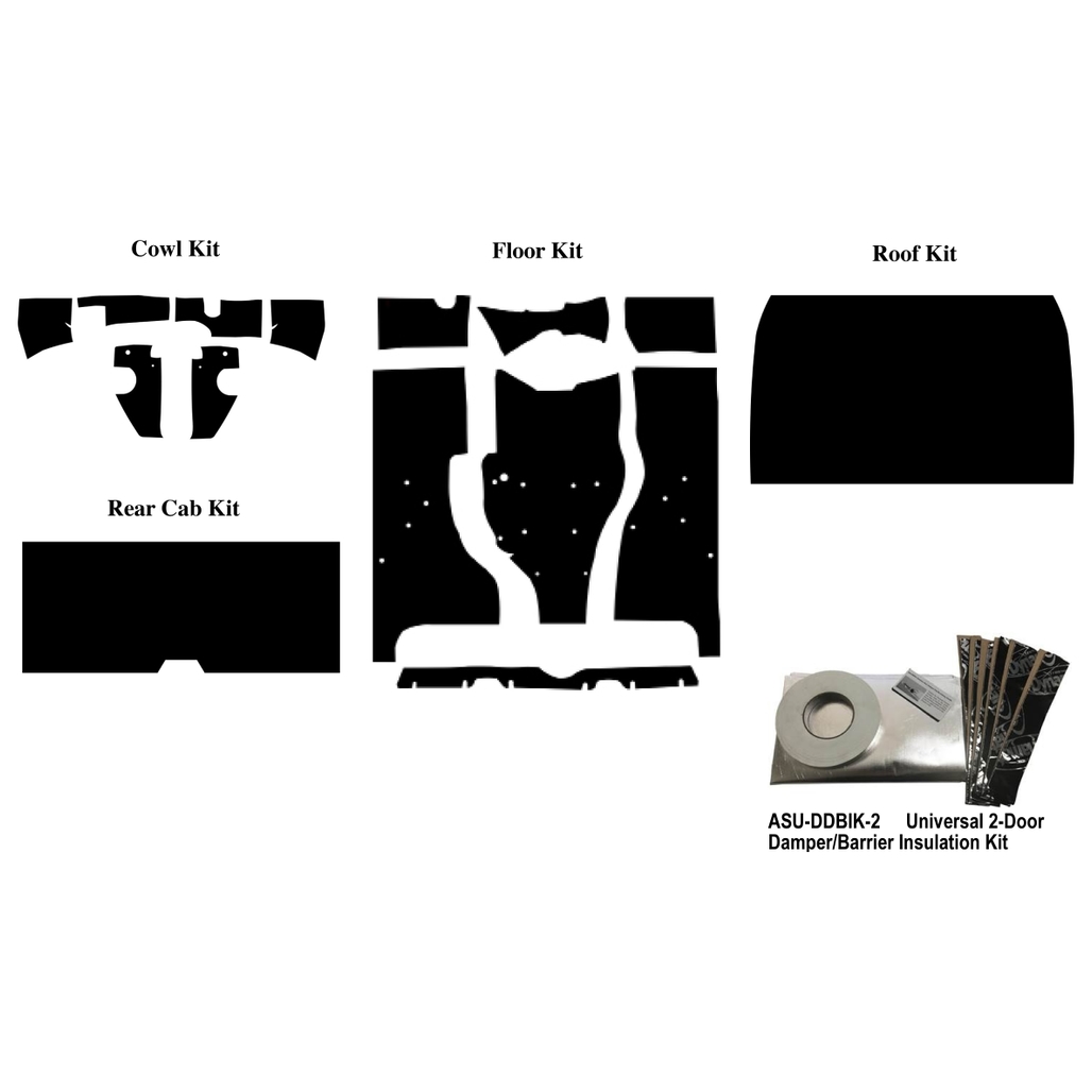 Insulation Sound Deadener Kit for 1962-92 Jeep Gladiator Acoustishield Complete Insulation Sound Deadener Kit for 1962-92 Jeep Gladiator Acoustishield Complete