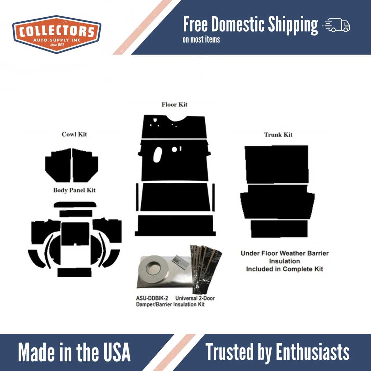 Insulation Sound Deadener Kit for 1930-1931 Ford Model A Complete Roadster Kit