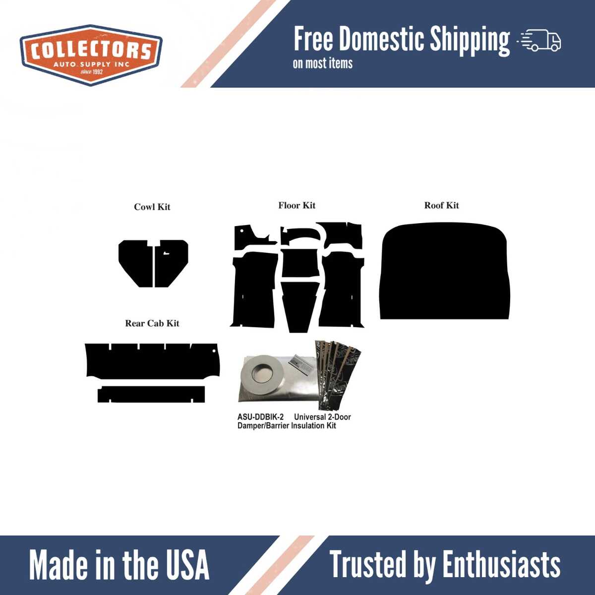 Insulation Sound Deadener Kit for 1961-1971 Dodge Truck Acoustishield Complete