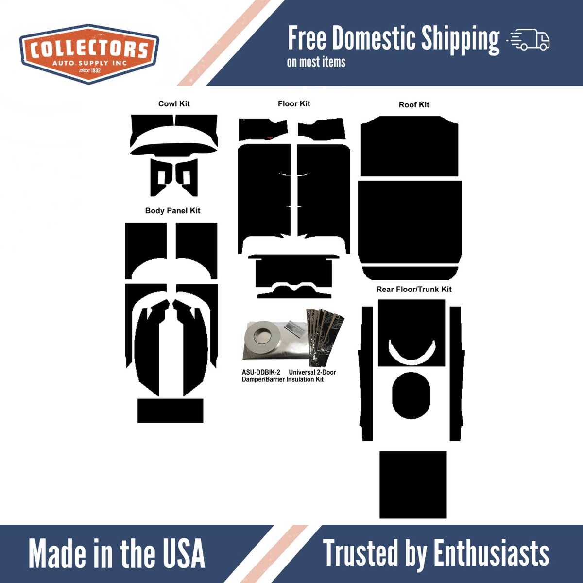 Insulation Sound Deadener Kit for 1956 Chevrolet Nomad Acoustishield Complete