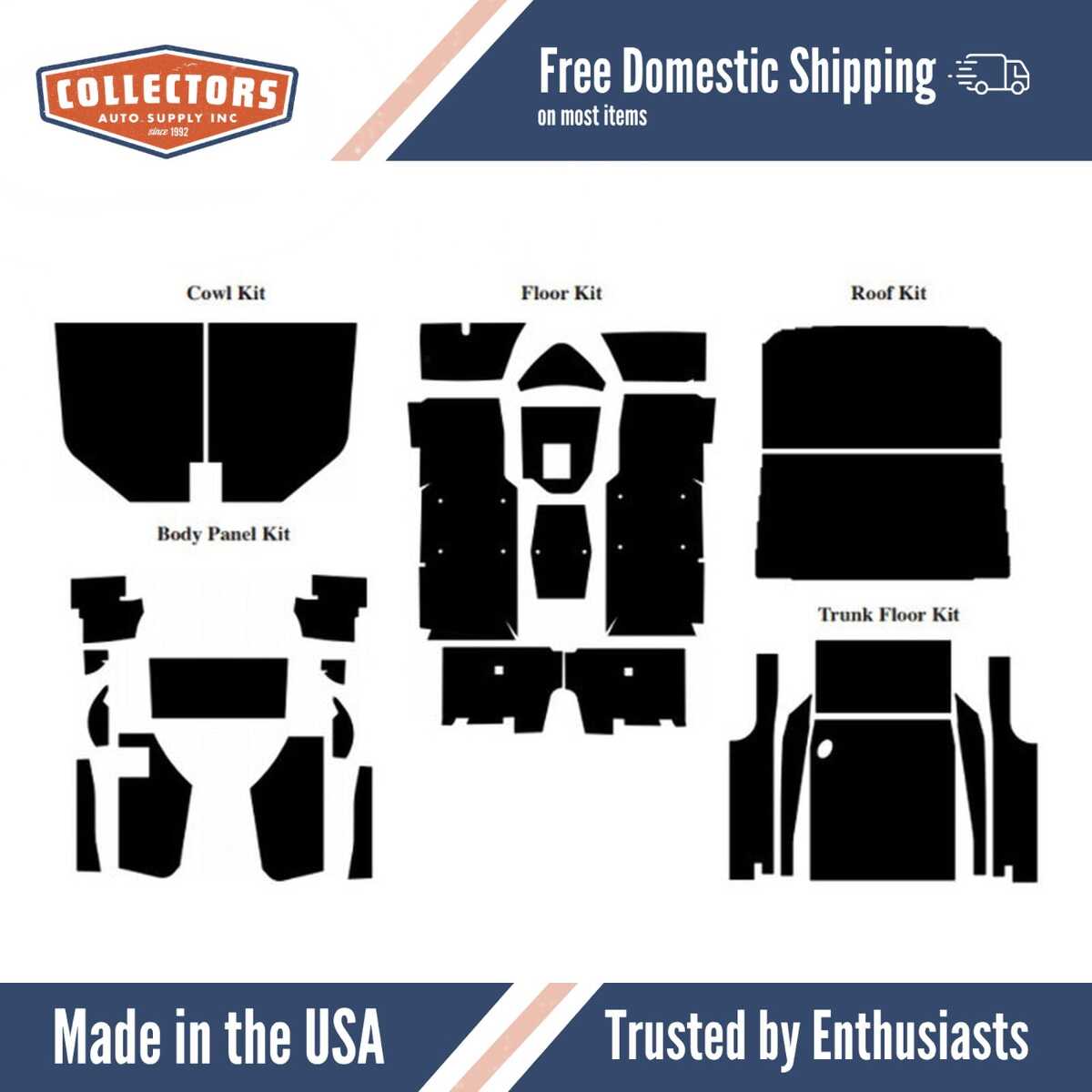 Insulation Sound Deadener Kit for 1966-67 Mercury Coupe Acoustishield Complete