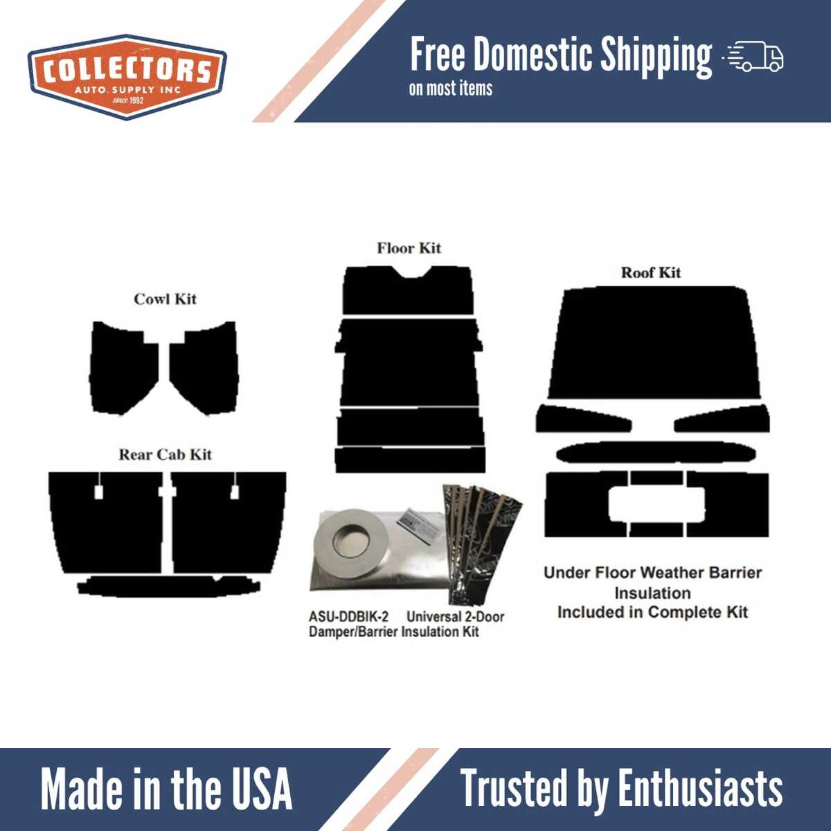 Insulation Sound Deadener Kit for 1930-1931 Ford Model A Complete Closed Cab