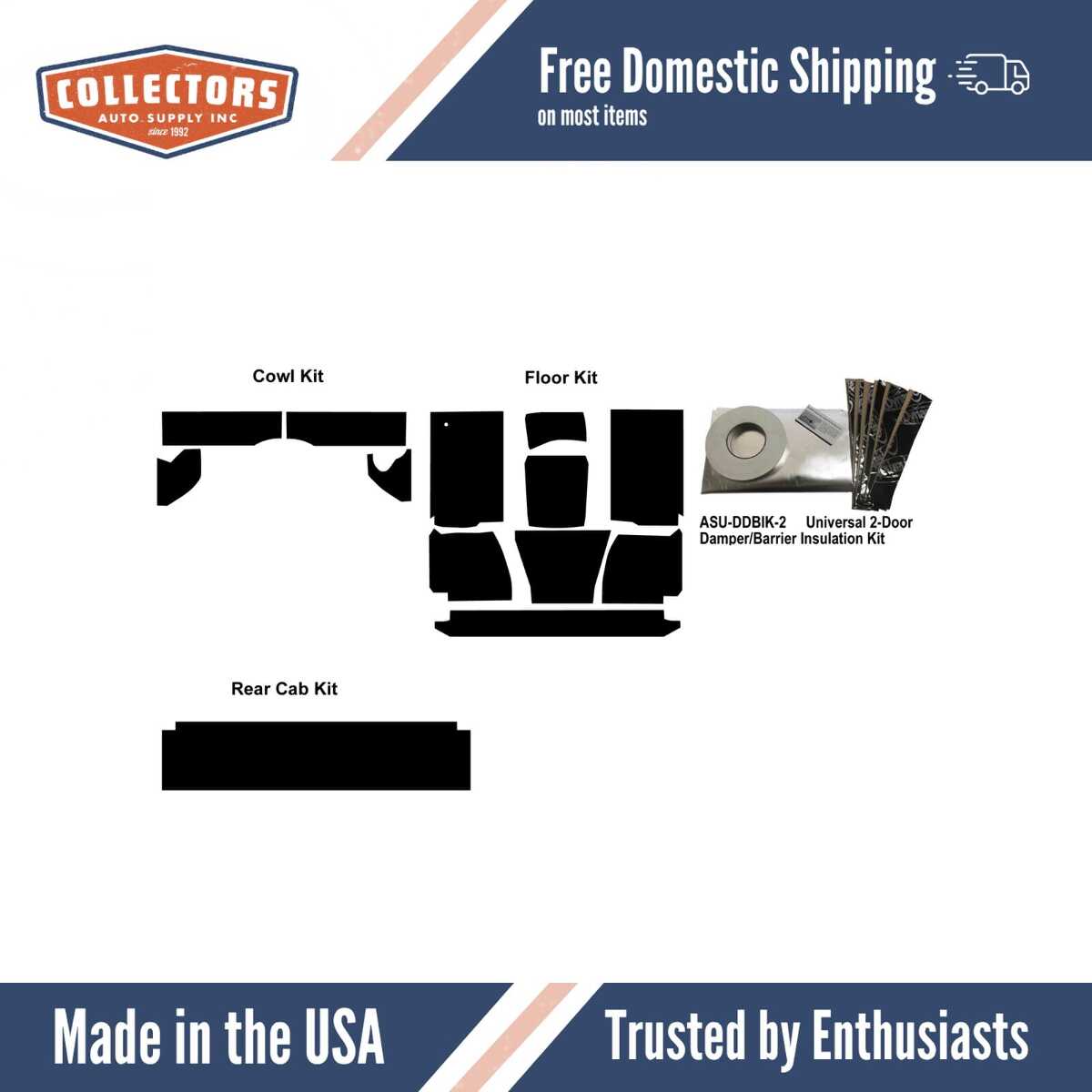 Insulation Sound Deadener Kit for 1980-87 Chevrolet Truck Acoustishield Complete