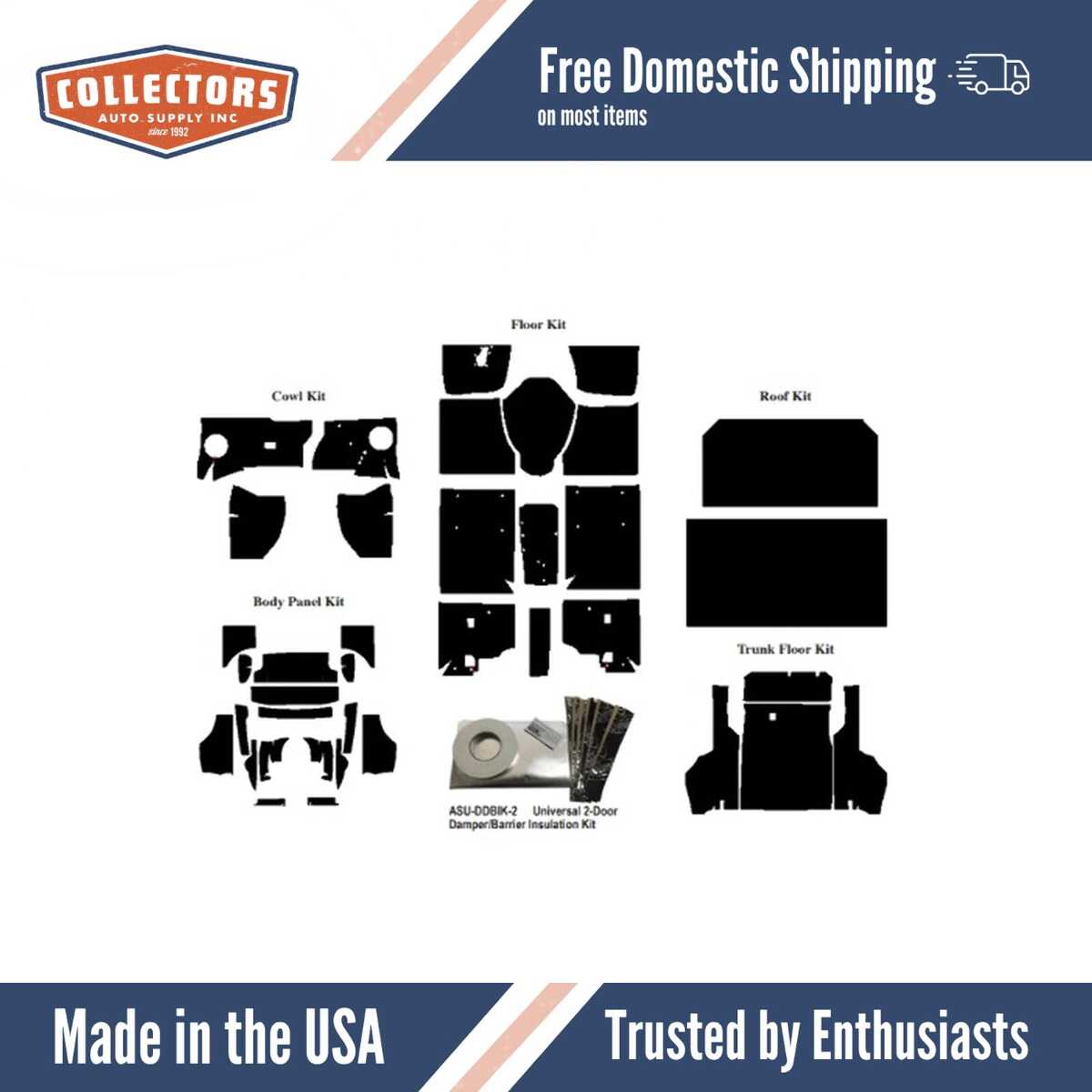 Insulation Sound Deadener Kit for 66-69 Ford Falcon Coupe Acoustishield Complete