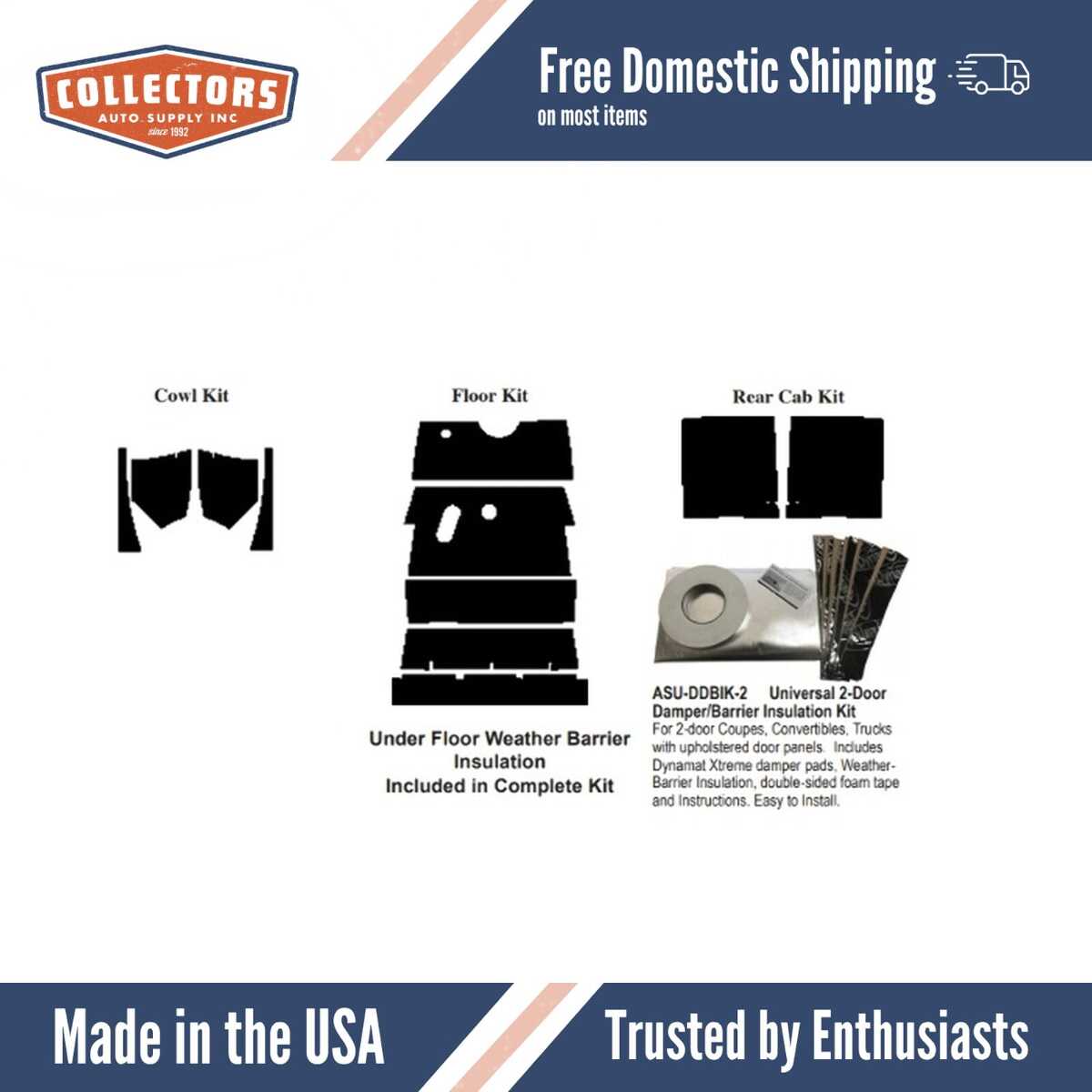 Insulation Sound Deadener Kit for 28-29 Ford Model A Roadster Complete Kit