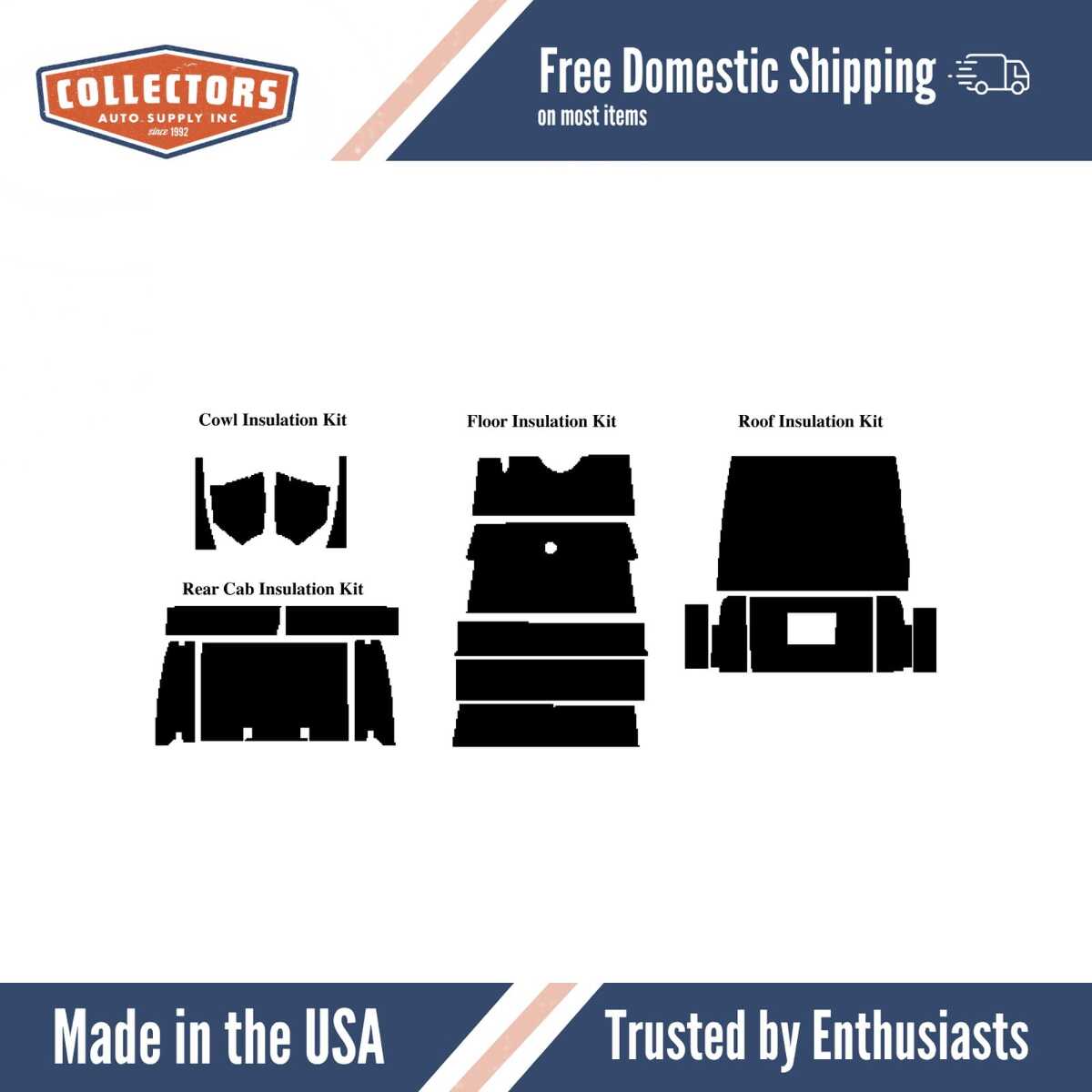 Insulation Sound Deadener Kit for 1928-1929 Ford Model A Closed Cab Complete Kit