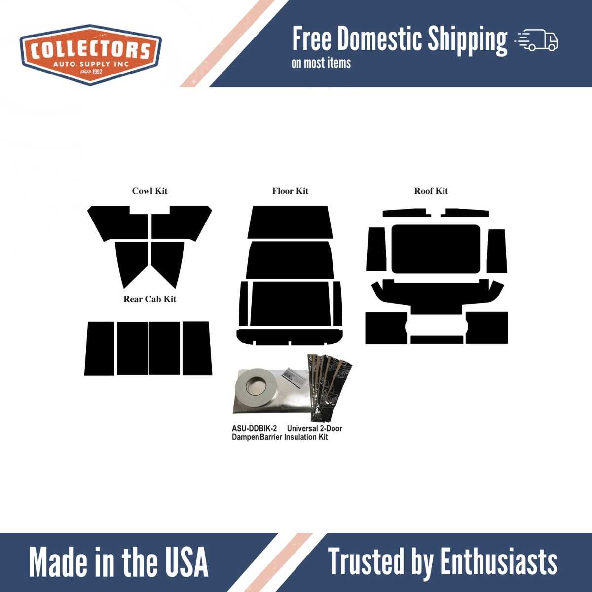 Insulation Sound Deadener Kit for 1935-1938 Dodge Truck Acoustishield Complete