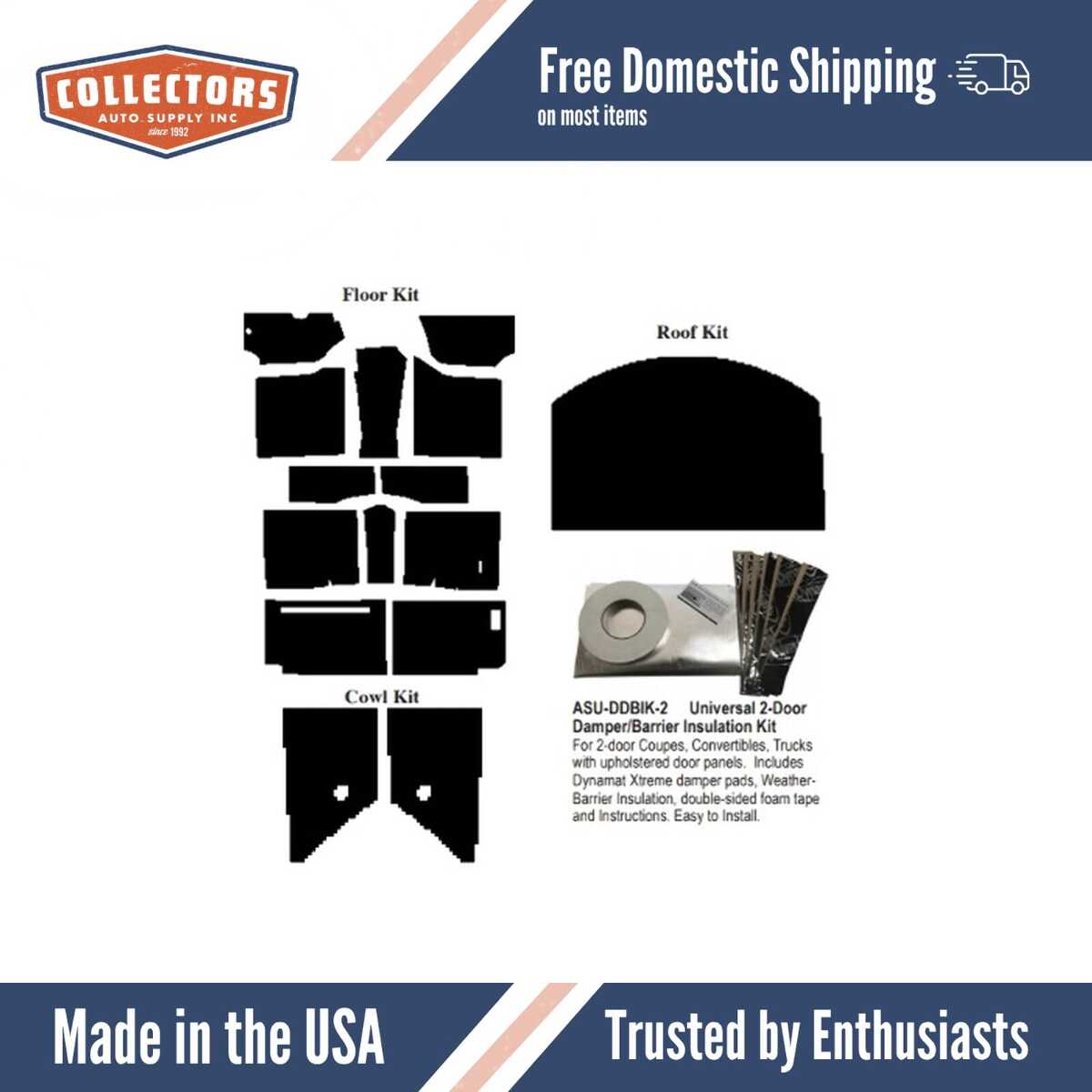 Insulation Sound Deadener Kit for 1977-1979 Ford Convertible Acoustishield