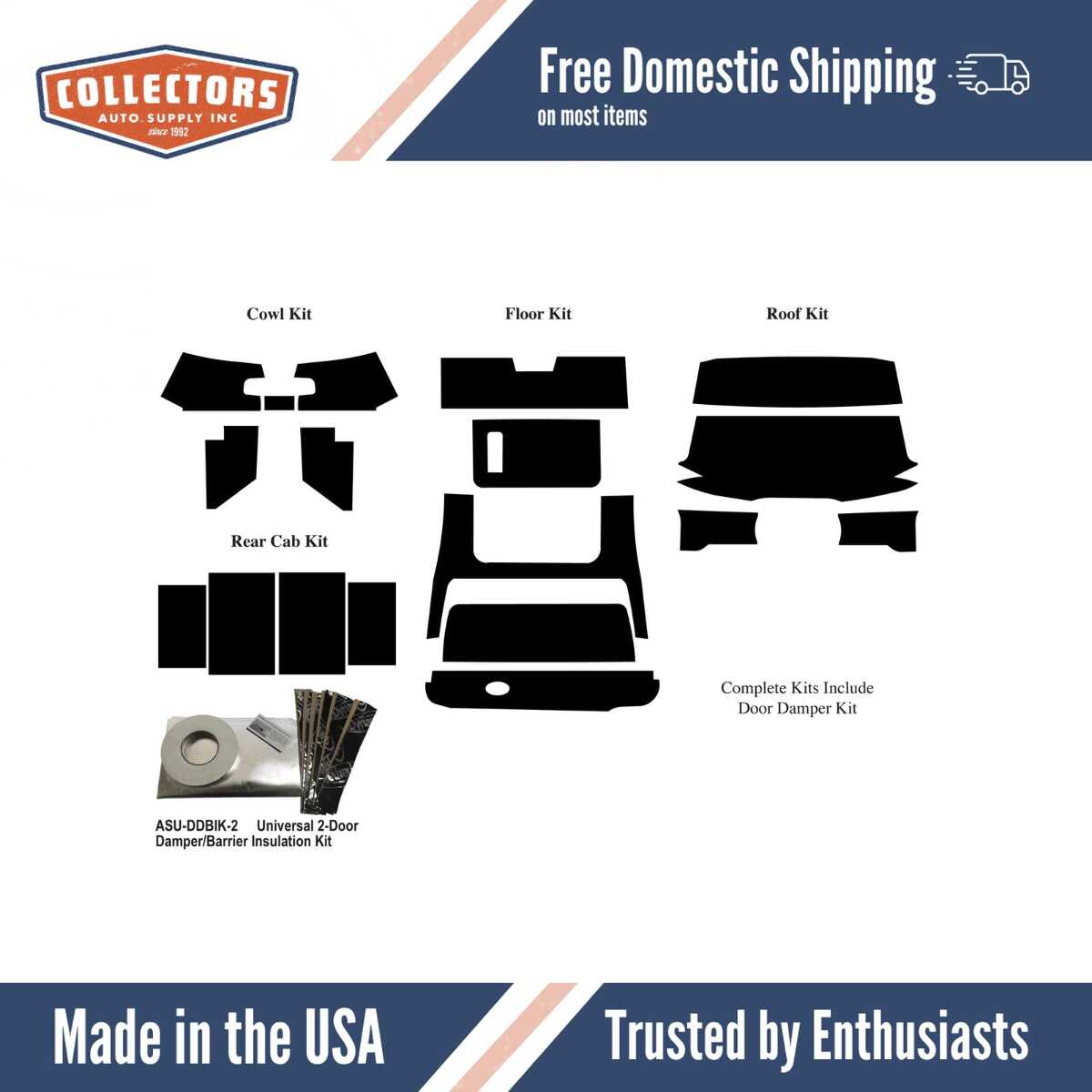 Insulation Sound Deadener Kit for 1939-1947 Dodge Truck Acoustishield Complete