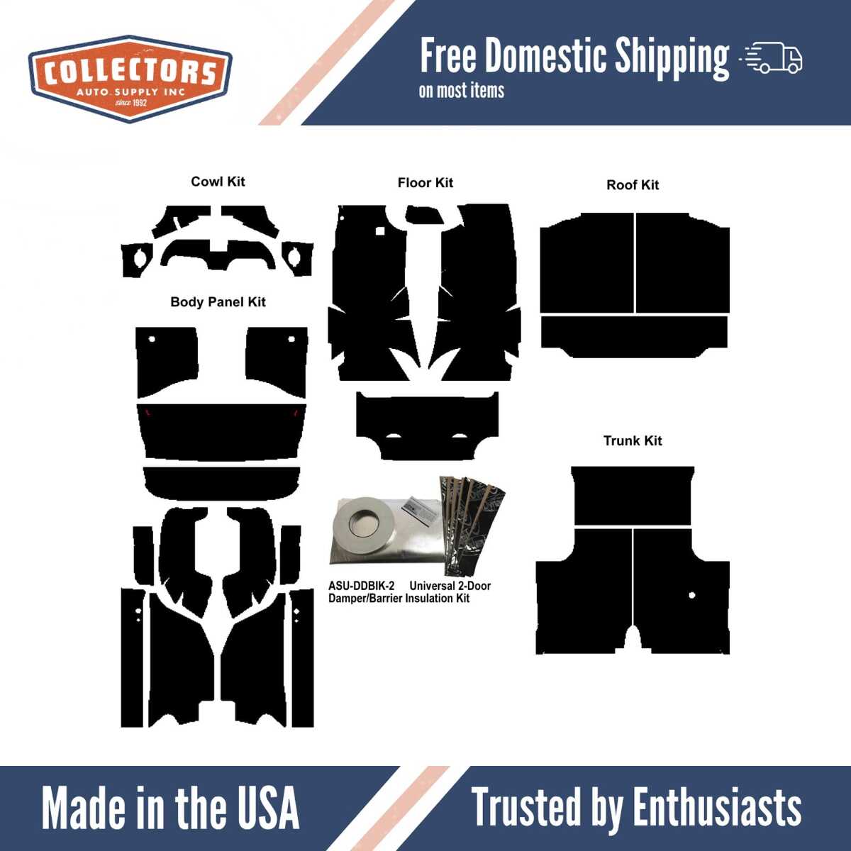 Insulation Sound Deadener Kit for 59-60 Impala Coupe Acoustishield Complete