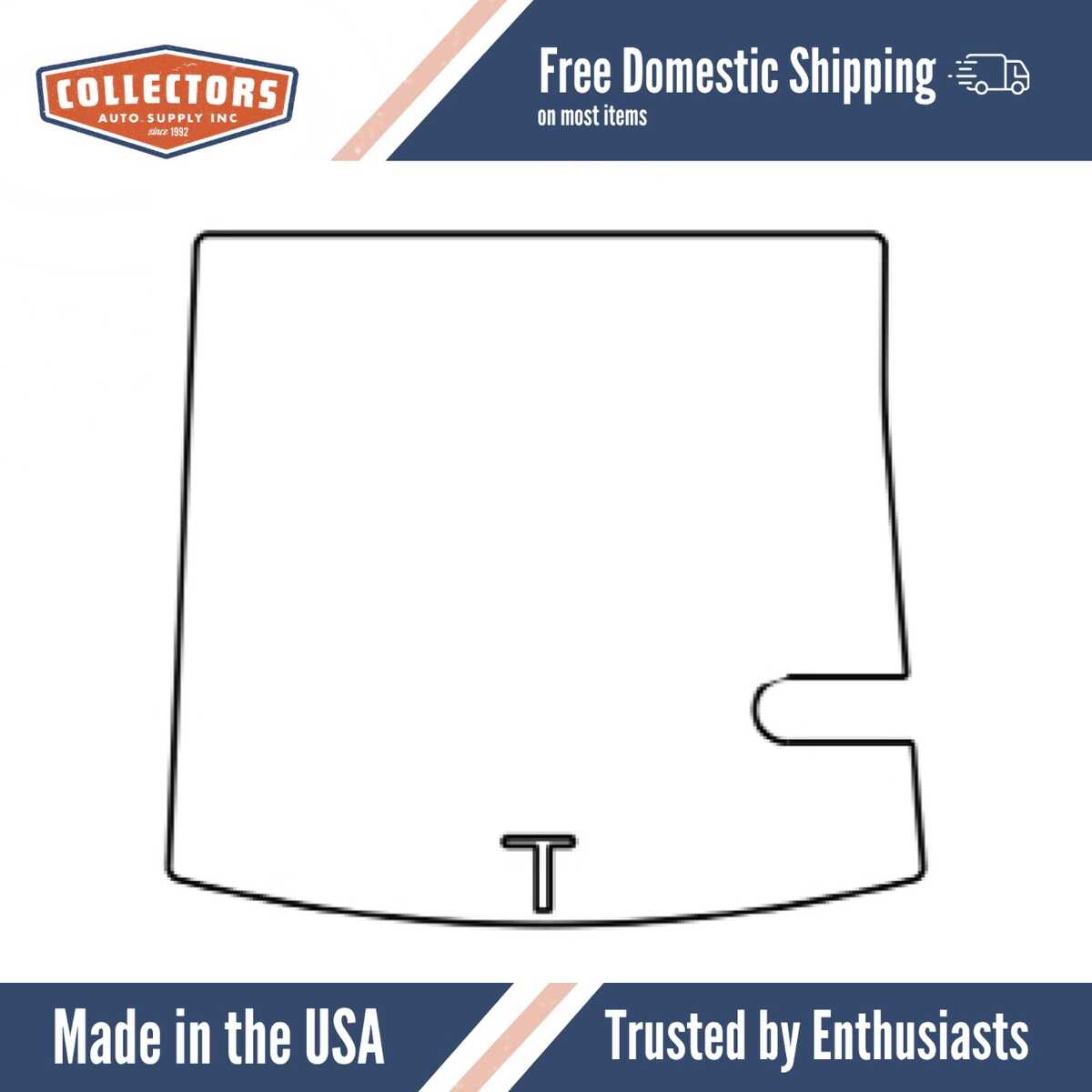 Trunk Floor Mat Cover for 1961-1963 Rambler American Conv, High-Definition Rubber, Protects Trunk Floor from Spills & Debris.