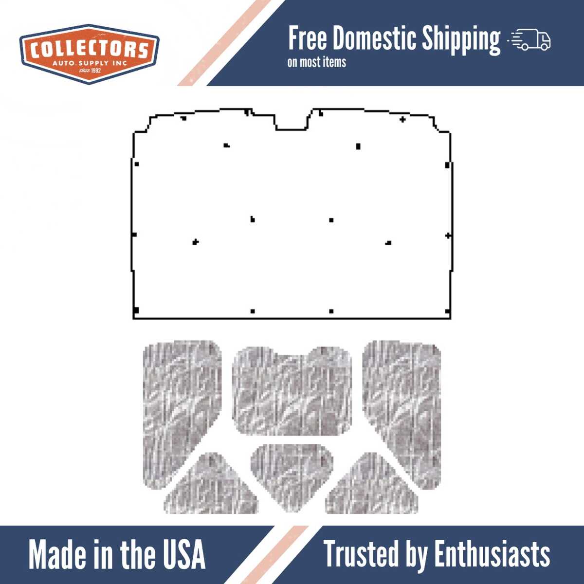 Premium Hood Insulation Pad & Heat Shield for Chevrolet El Camino G-Body | Ultimate Sound & Heat Insulation, ABS Material