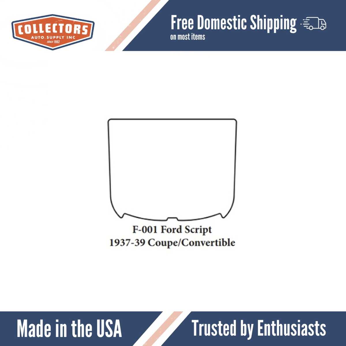 Trunk Floor Mat Cover for Classic Ford Coupe, Ultra High Definition Rubber, Protects Trunk from Spills, Mud, Snow, Debris.