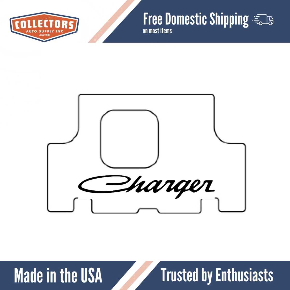 Trunk Floor Mat Cover for Classic Dodge Charger, High-Definition Rubber, Protects from Spills, Mud, Snow, and Debris