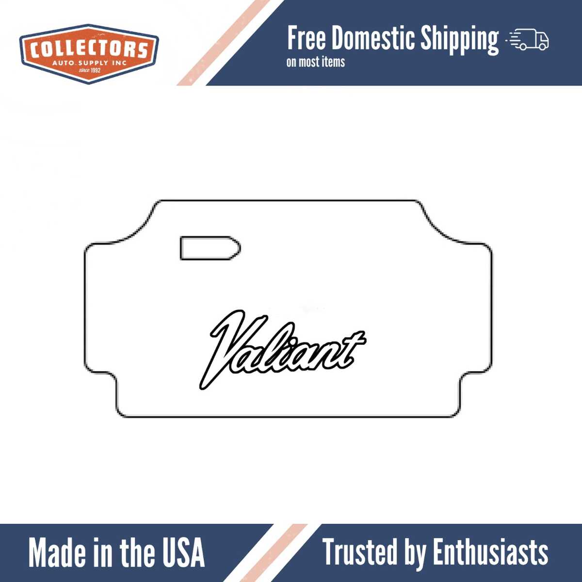 Trunk floor mat cover for 1967-69 Plymouth Valiant, made of ultra high definition rubber, protects & restores trunk interior.