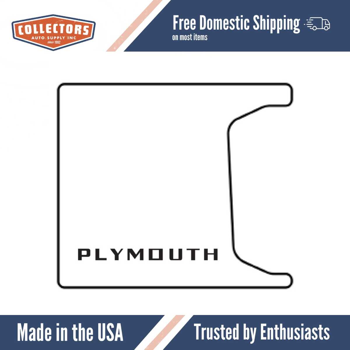 Trunk Rubber Floor Mat for 1955-56 Plymouth Coupe/Convertible/Sedan, Made of Ultra High Definition Rubber, US Manufactured.