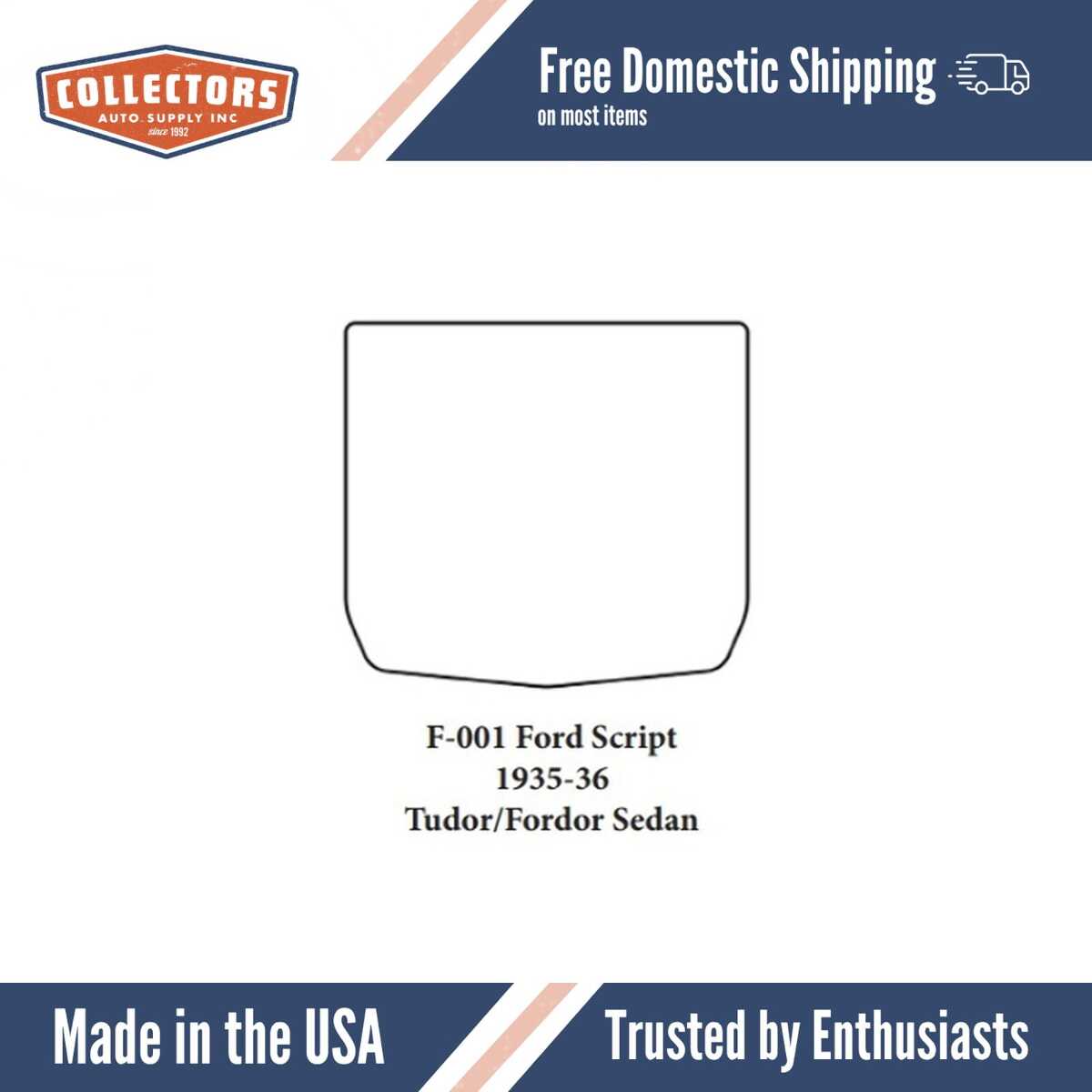 Trunk Floor Mat Cover for 1935-36 Ford Fordor Sedan Ultra High Def Rubber Smooth