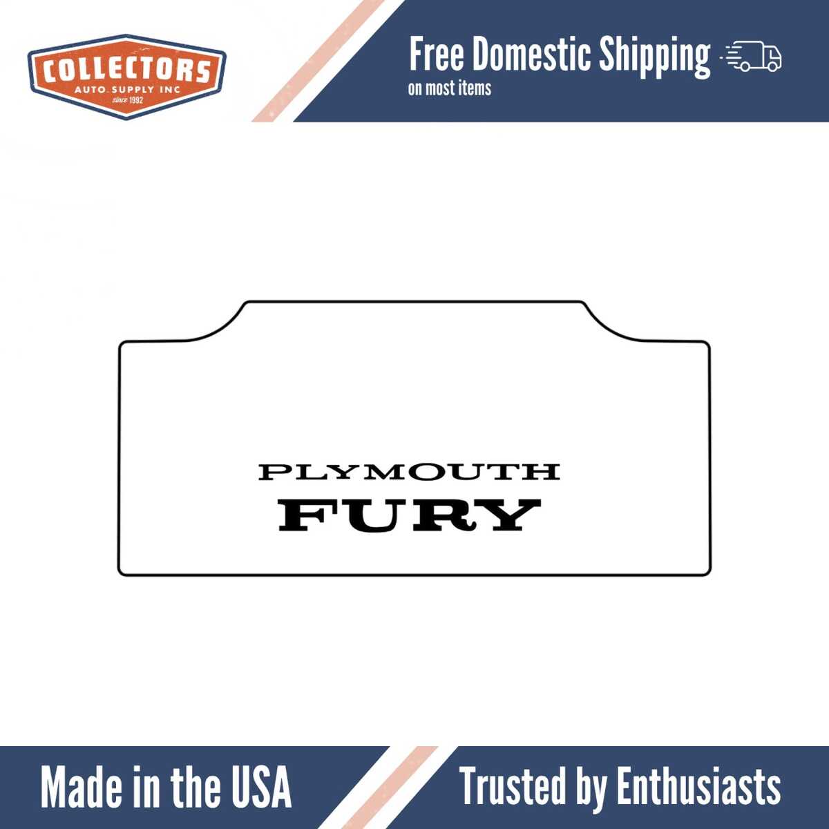 Trunk Floor Mat Cover for Classic Plymouth Fury, High Definition Rubber, Protects Trunk from Spills, Mud, Snow, and Debris.