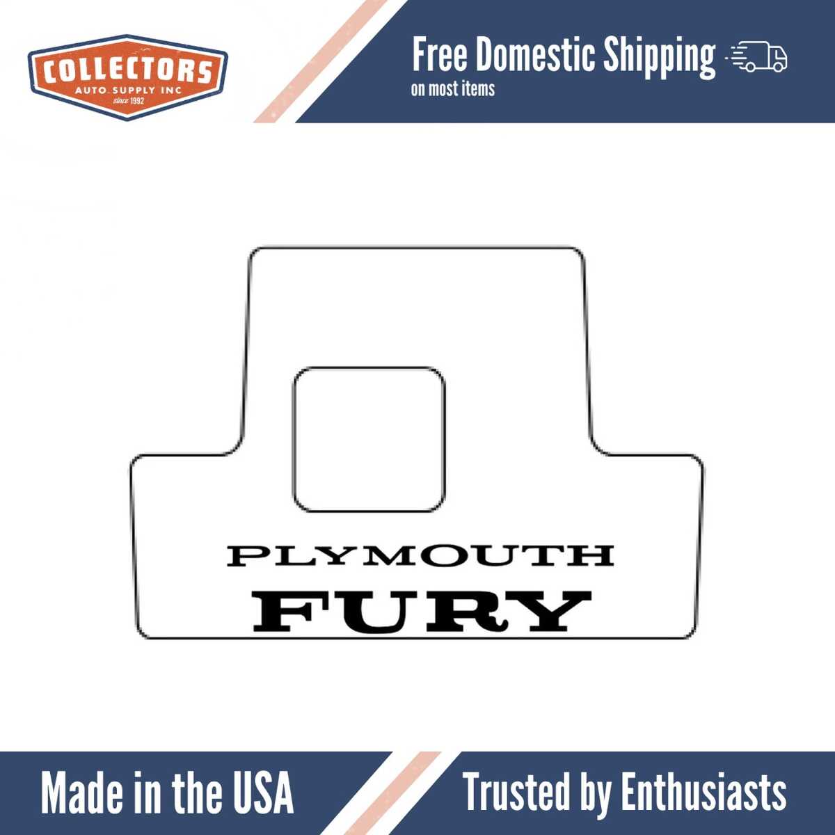 Trunk Floor Mat Cover for Classic Plymouth Fury, High Definition Rubber, Protects from Spills, Mud, Snow, and Debris