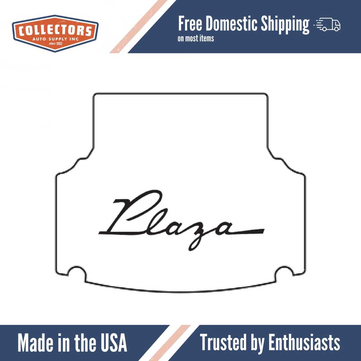 Trunk Floor Mat Cover for 1955-1956 Plymouth Station Wagon, Made of Ultra High Definition Rubber, Protects Trunk Floor.