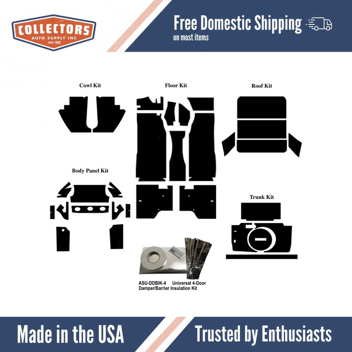 Insulation Sound Deadener Kit for 63-66 Plymouth Sedan Acoustishield Complete