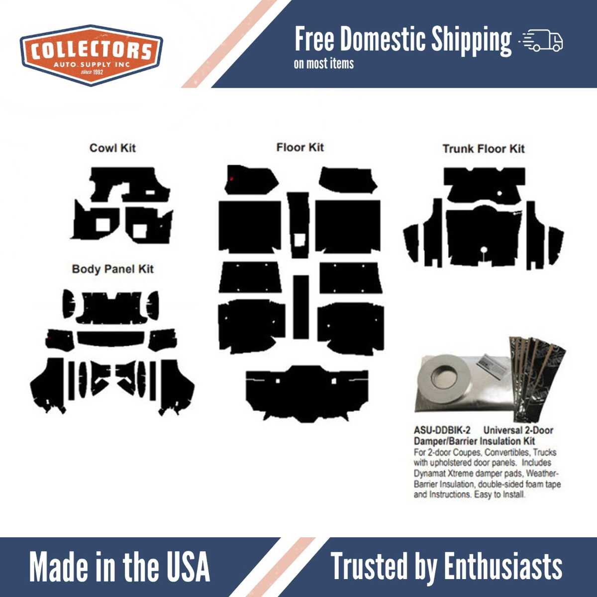 Insulation Sound Deadener Kit for 69-70 Mercury Cougar Convertible Complete