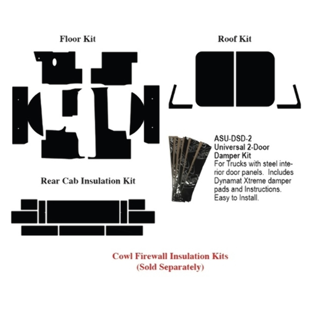Insulation Sound Deadener Kit for 1965-67 Ford Econoline Complete 5-W Truck Kit