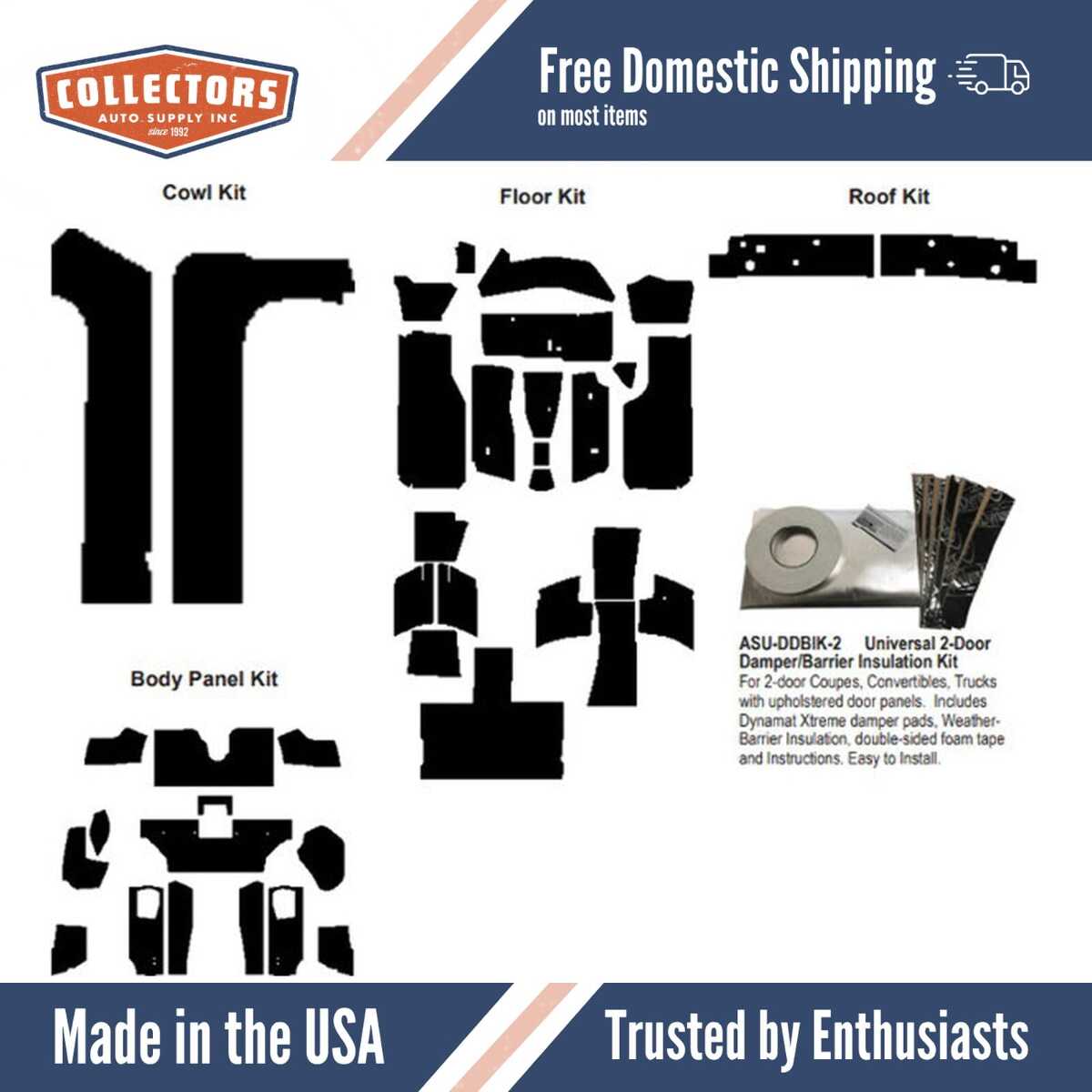 Insulation Sound Deadener Kit for 84-96 Corvette Coupe Acoustishield Complete