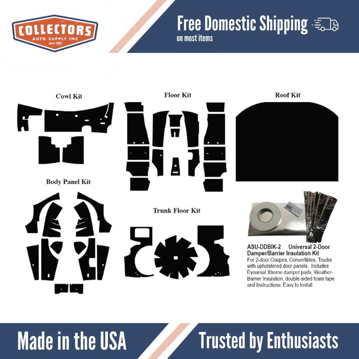 Insulation Sound Deadener Kit for 1974 Datsun Coupe Acoustishield Complete