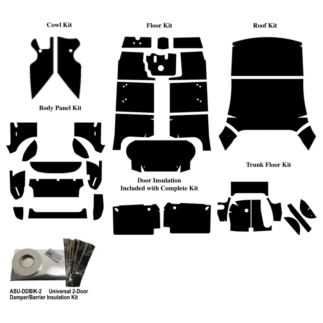 Insulation Sound Deadener Kit for 1949-52 Oldsmobile 88-98 Coupe Shield Complete