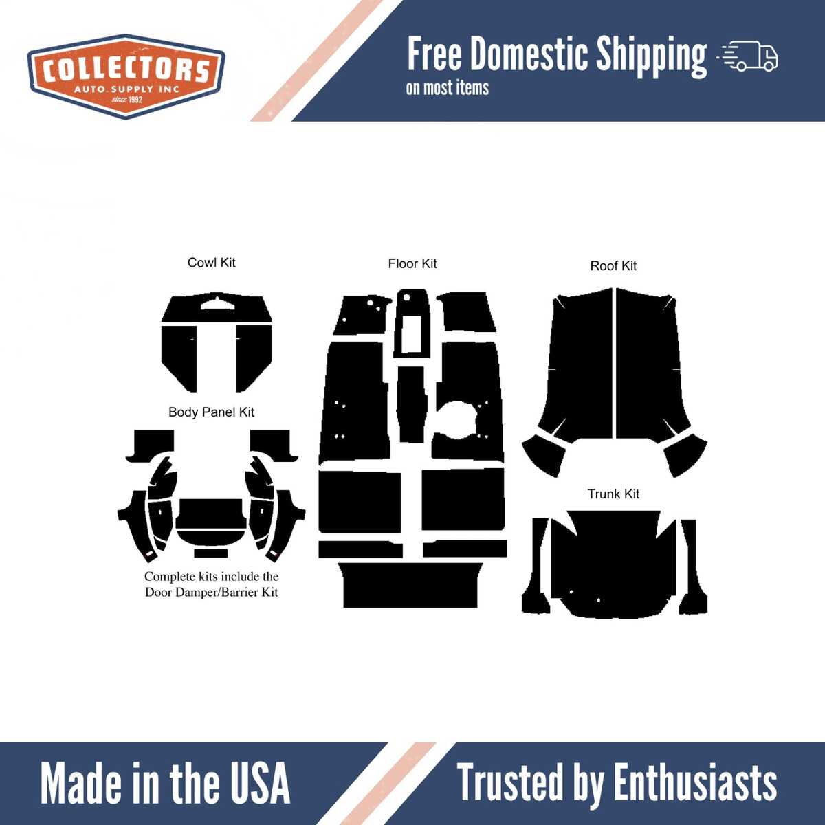 Insulation Sound Deadener Kit for 1942-48 Chevrolet Coupe Acoustishield Complete