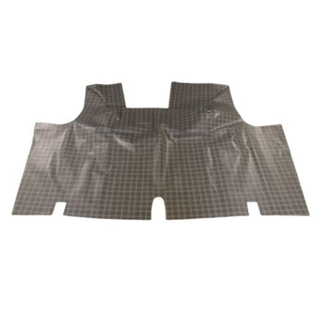 Trunk Floor Mat Cover for 1966-67 Ford Fairlane 2-Door Hardtop Vinyl Small Plaid, fits Front area, Unpainted Vinyl, US-made.