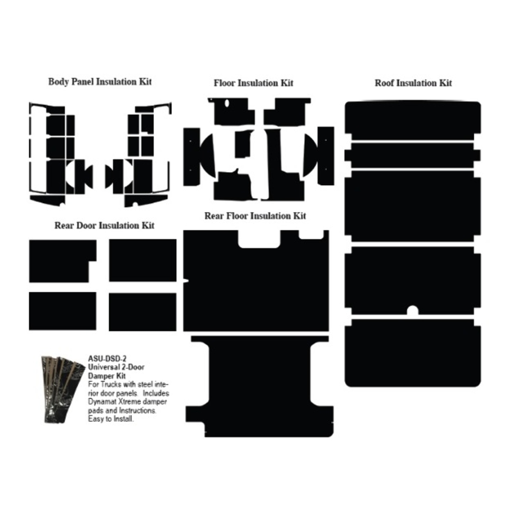 Insulation Sound Deadener Kit for 1961-64 Ford Econoline Acoustishield Complete