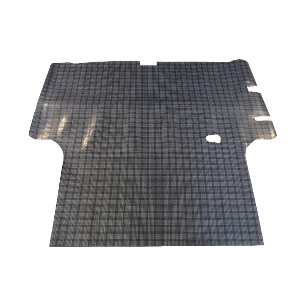 Trunk Floor Mat Cover for 1960-1962 Plymouth Valiant 2DR, Gray Herringbone Rubber, Front Area Protection, Replication.