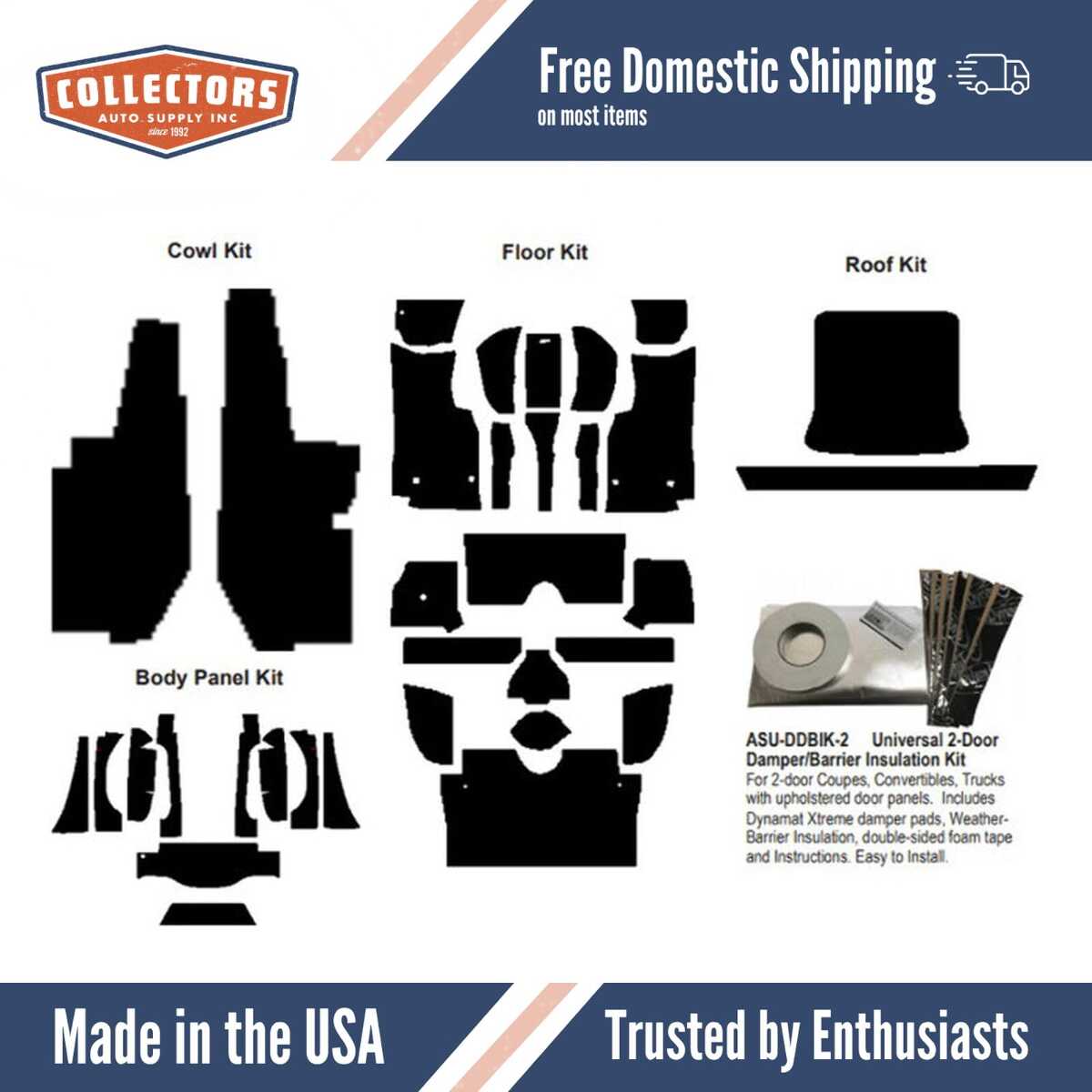 Insulation Sound Deadener Kit for 63-67 Corvette Coupe Acoustishield Complete