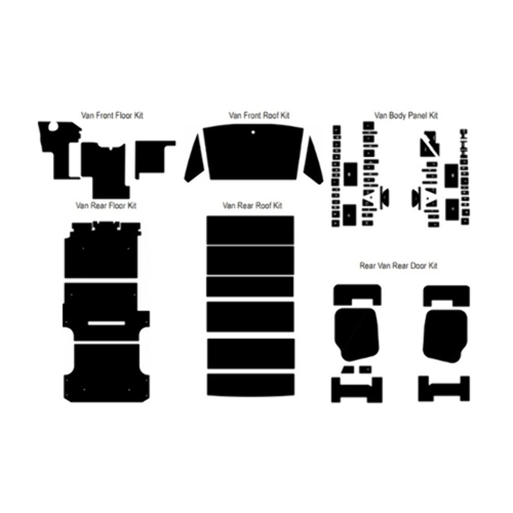 2008-2017 SPRINTER 3500 CREW (170WB) HIGH ROOF VAN COMPLETE ACOUSTIC INSULATION KIT | Insulation Sound Deadener Kit for Sprinter 3500 Crew 170WB Hi-Roof Van Complete | QRS-SPRINT 0817-170HR-CRVAK-SD