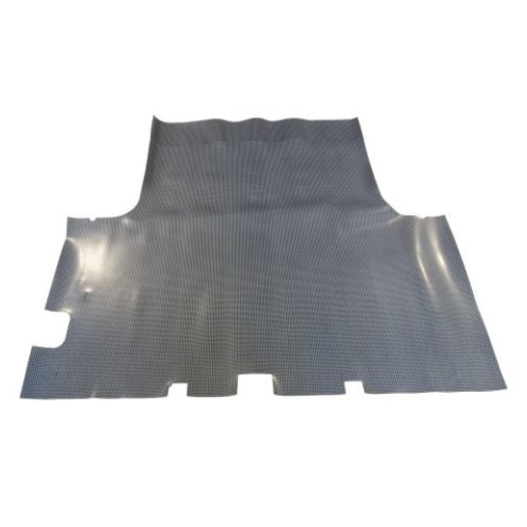 Trunk Floor Mat Cover for 1966-1967 Plymouth GTX Hardtop, Gray Herringbone Rubber, US-Made, OEM Quality, Front Area Cover.