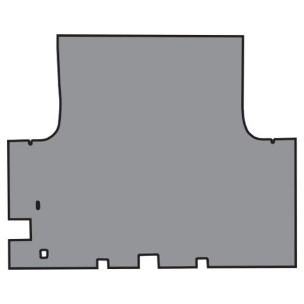 Trunk Floor Mat Cover for 66-67 Plymouth GTX Convertible, Gray Herringbone Rubber, OEM Quality, Front Area Protection.