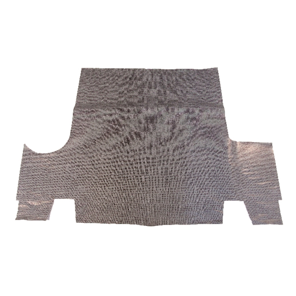 Trunk Floor Mat Cover for 71-74 Plymouth Roadrunner GTX, Gray Herringbone Rubber, Front Area, Made in USA.