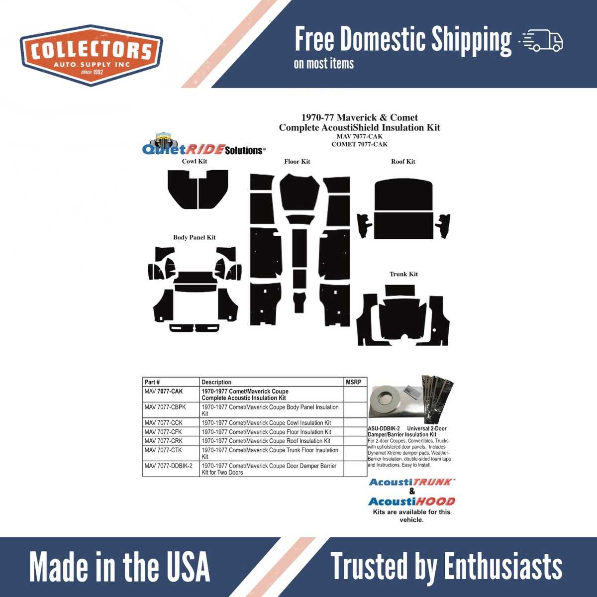 1970-1977 Maverick Coupe ABS Package Tray | 0 | QRS-MAV 7077-CPKG