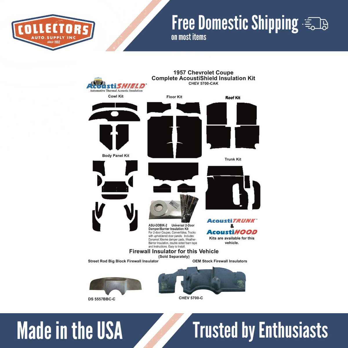 Complete Interior Insulation Kit for 1957 Chevrolet Station Wagon