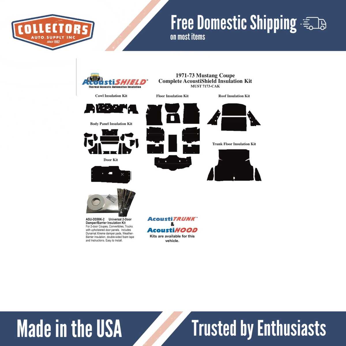 1971-73 Mustang Coupe Insulated Package Tray..- Handcut | 0 | QRS-MUST 7173-CPKG