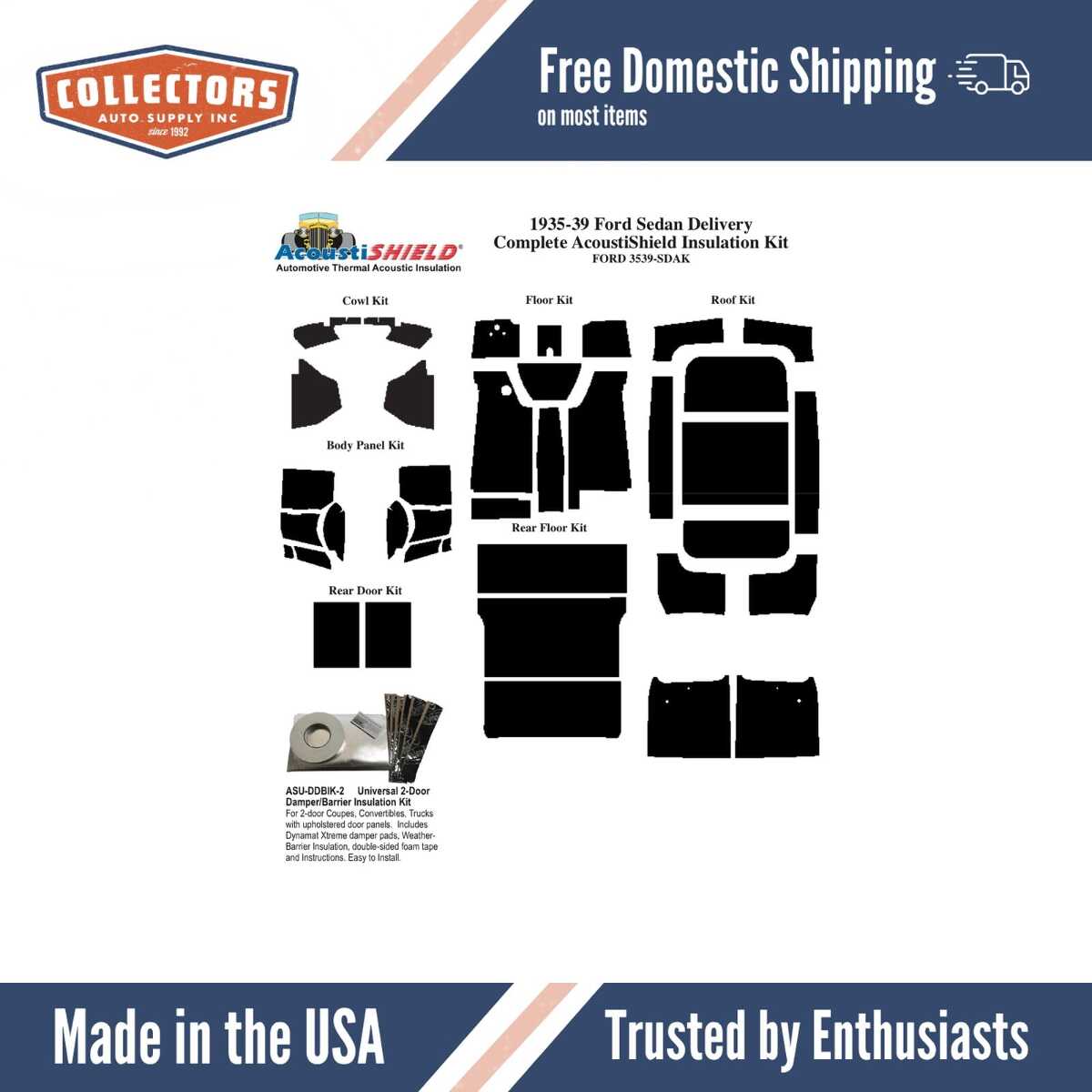 1935-1939 Ford Panel Delivery Molded Headliner (Leather Grain) | 0 | QRS-FORD 3539-PDHM