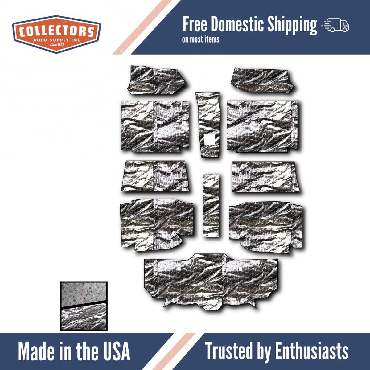 Floor Insulation Sound Deadener Kit for 1967-1968 Mercury Cougar Convertible