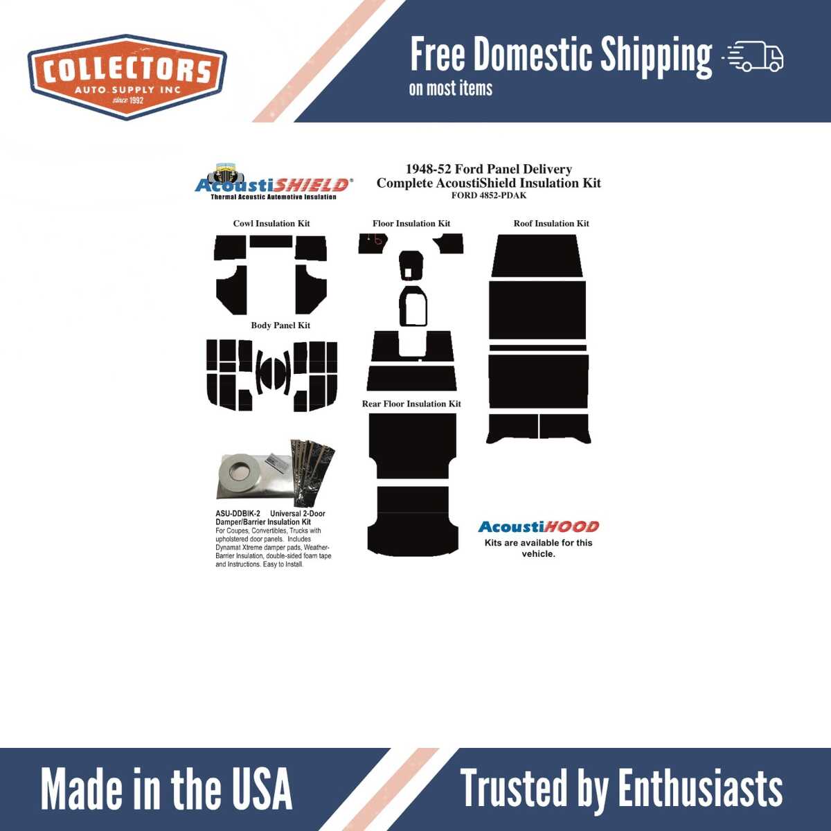 1948-52 Ford Truck Firewall Insulator..- Fiberglass Insulation | 0 | QRS-FORD 4852-T