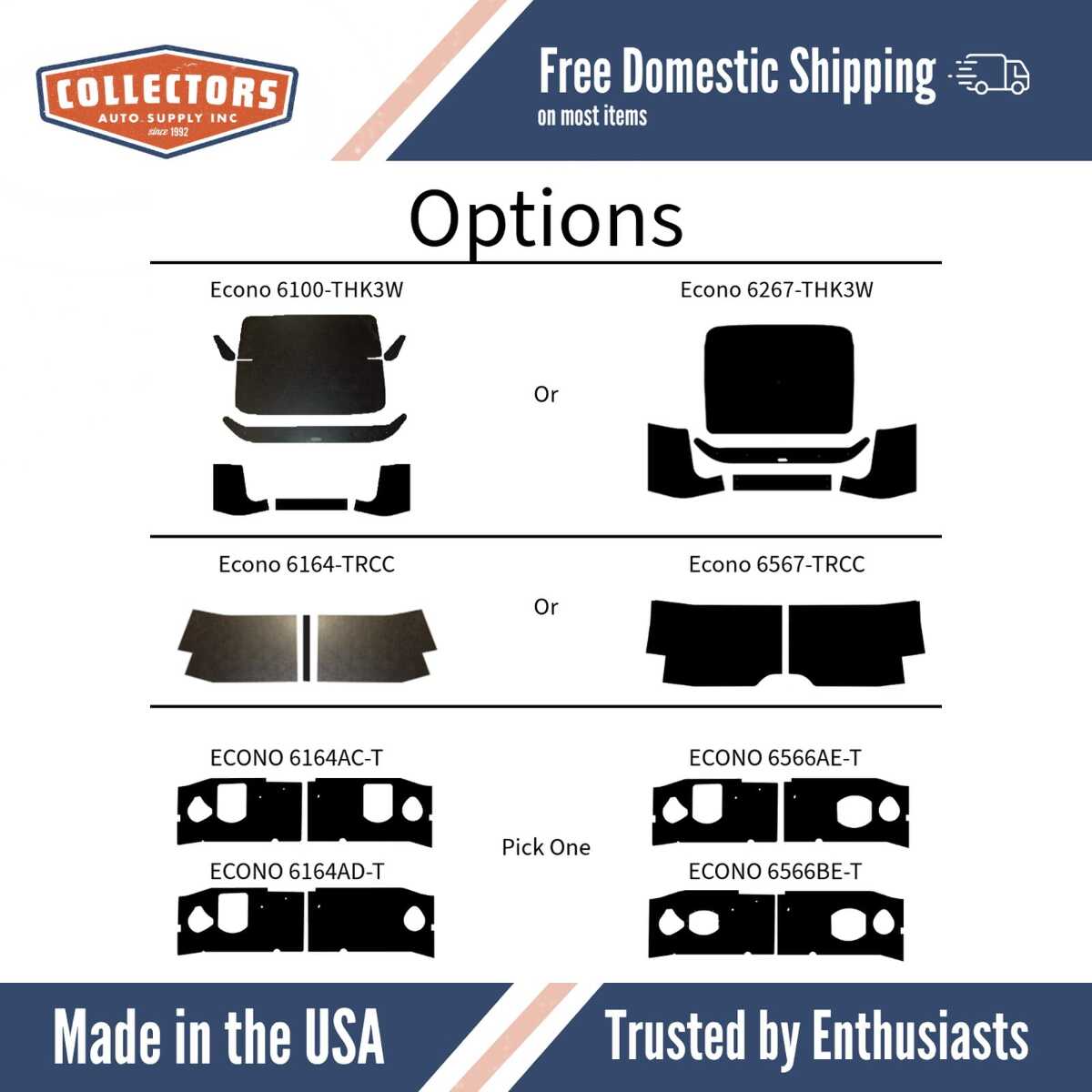 Complete Interior Insulation Kit for 1961-1967 Ford Econoline Truck