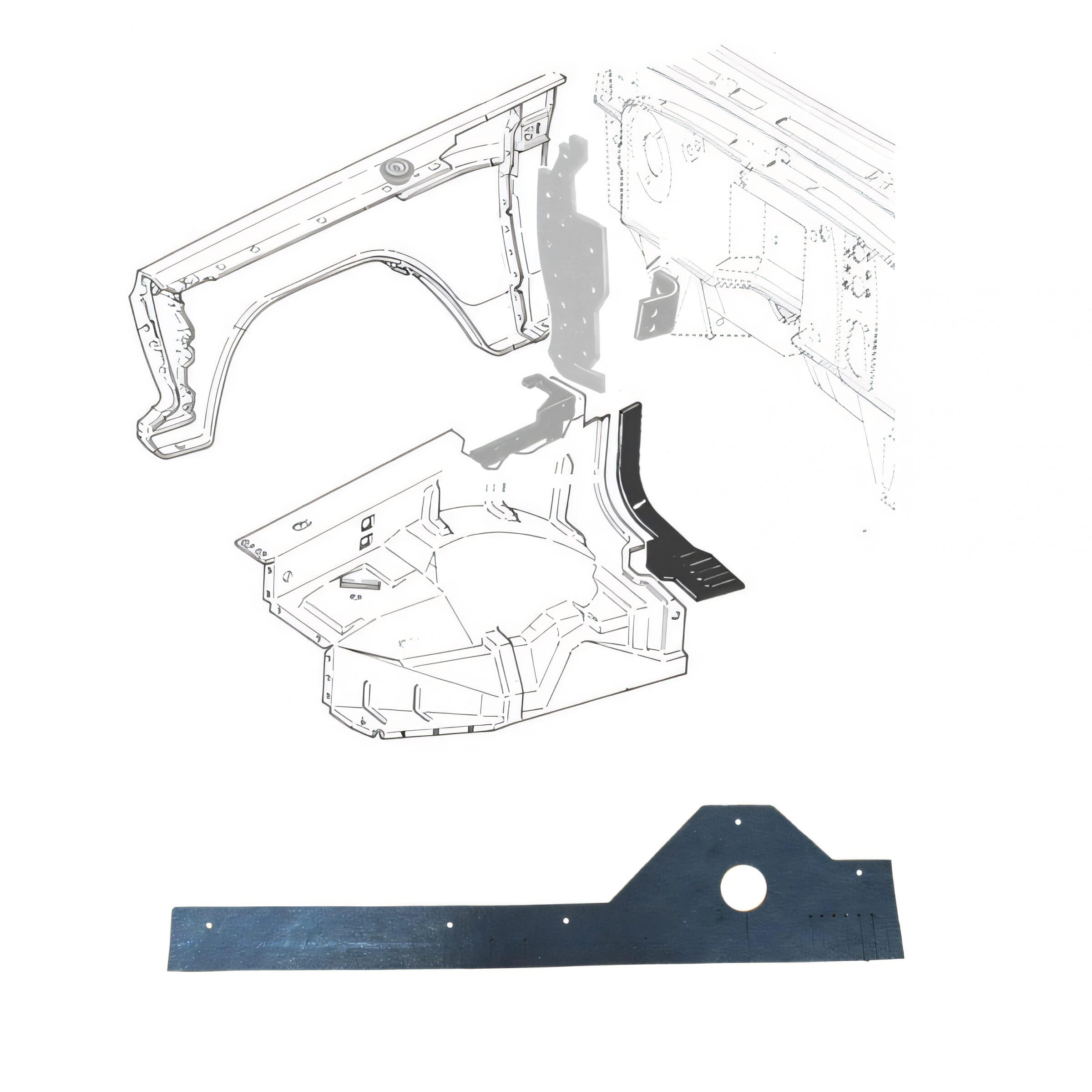 Front Fender to Firewall Seal for Lower RH Side of Vehicle - Product Visual - Collectors Auto Supply