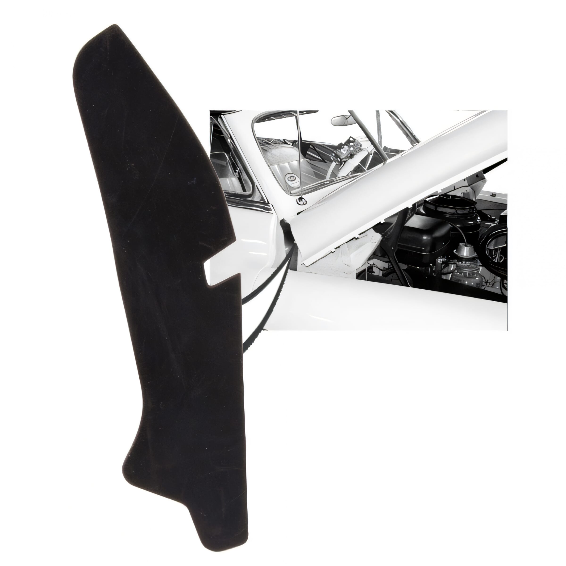 Rubber Cowl Panel Seal for Ford Vehicles - Essential part for sealing cowl panel to hood.